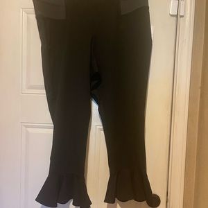 NWT Trendy Black Crops w/flounce detail